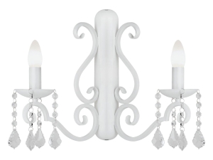 Kinkiet biały z kryształkami w stylu glamour, modern chic Diadema 7183
