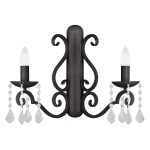 Kinkiet czarny z kryształkami w stylu glamour, modern chic Diadema 7184