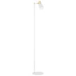 Nowoczesna minimalistyczna biała lampa podłogowa ze złotymi elementami DORIA 4258