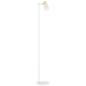 Nowoczesna minimalistyczna biała lampa podłogowa ze złotymi elementami DORIA 4258