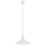 Industrialna metalowa lampa wisząca biała na łańcuchu ERBA 630