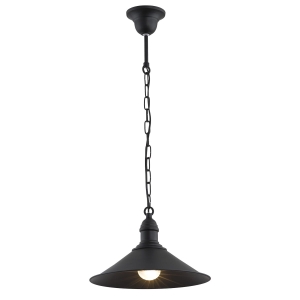 Industrialna metalowa lampa wisząca czarna na łańcuchu ERBA 631