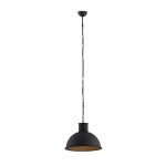 Industrialna metalowa lampa wisząca czarna stal lakierowana EUFRAT 3191