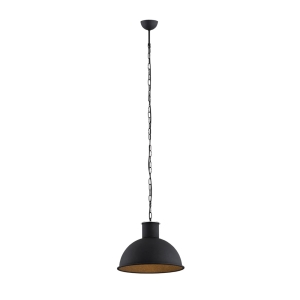 Industrialna metalowa lampa wisząca czarna stal lakierowana EUFRAT 3191