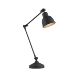 Industrialna metalowa lampa biurkowa czarna stal lakierowana klasyczna regulowana EUFRAT 3197