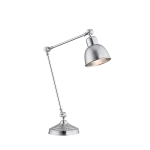 Industrialna metalowa lampa biurkowa chrom stal klasyczna regulowana EUFRAT 3196