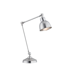 Industrialna metalowa lampa biurkowa chrom stal klasyczna regulowana EUFRAT 3196