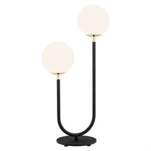 Lampa stołowa czarna białe kulki lampa biurkowa do salonu FERRONE 7072