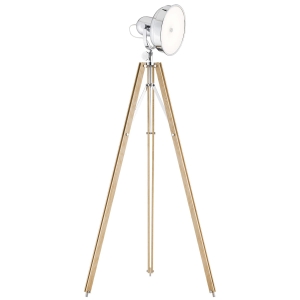 Lampa stojąca drewno jak lampa fotograficzna statyw wbudowany moduł LED FOTO NEW 3354