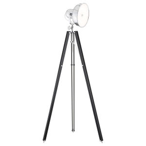 Lampa stojąca drewno czarna lampa fotograficzna statyw wbudowany moduł LED FOTO NEW 3355