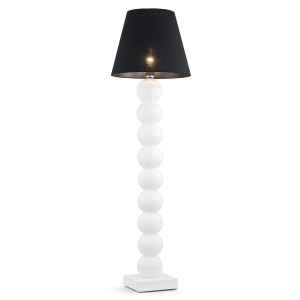 FUDŻI 3659 kule lampa stojąca czarna tkaninowy abażur ekskluzywna