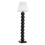 Fudżi 4059 kule lampa stojąca czarna tkaninowy biały abażur