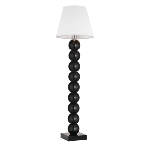 Fudżi 4059 kule lampa stojąca czarna tkaninowy biały abażur
