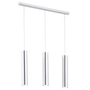 Nowoczesna stalowa lampa wisząca chrom 3 tuby listwa styl glamour GOMERA 1316