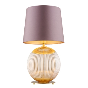 Lampka nocna kula szkło różowy abażur HAMILTON 8536