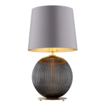 Ciemne szkło lampa stołowa do salonu szary abażur HAMILTON 8539