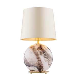 Alabastrowa lampa stołowa z dużym abażurem HARLEM 8547