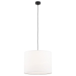 Elegancka prosta lampa wisząca biały tkaninowy abażur HILARY 4085