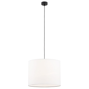 Elegancka prosta lampa wisząca biały tkaninowy abażur HILARY 4085