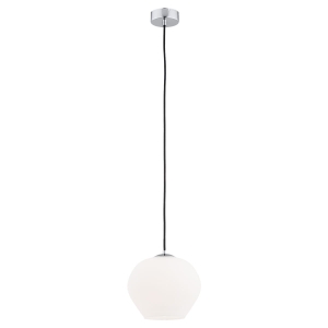 Prosta szklana lampa wisząca biały mleczny klosz kulista KALIMERA 4040