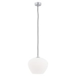 Prosta szklana lampa wisząca biały mleczny klosz kielich KALIMERA 4042
