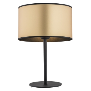 Prosta elegancka lampa stołowa złoty abażur okrągły lampka biurkowa SOMBOR 4297