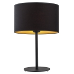 Prosta elegancka lampa stołowa czarna okrągły abażur lampka biurkowa KARIN 4342