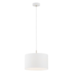 Elegancka prosta lampa wisząca biała okrągły abażur KARIN 4343