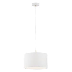 Elegancka prosta lampa wisząca biała okrągły abażur KARIN 4343