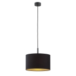 Elegancka prosta lampa wisząca czarna okrągły abażur KARIN 4341