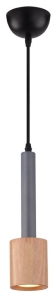 TANTAL LAMPA WISZĄCA 7,5CM 1X50W GU10 SZARY + DREWNO