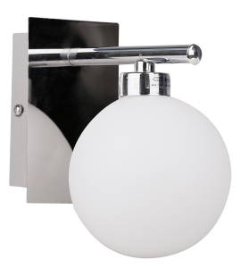 Raisa lampa kinkiet chromowy 1x40w g9 klosz biały