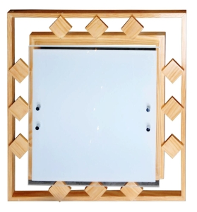 NATURA PLAFON 2X60W E27 40X40X10,5 KWADRACIKI ZÓŁTY