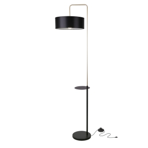 IMPACT LAMPA PODŁOGOWA CZARNY+ZŁOTY MATOWY 1X40W E27 ABAŻUR CZARNY