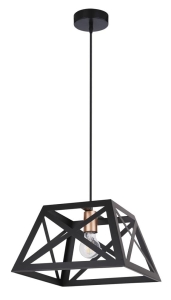 Origami lampa wisząca czarny 1x40w e27 klosz czarny