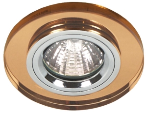 SS-15 CH/BR MR16 CHROM oczko sufitowe  lampa sufitowa STAŁA OKRĄGŁA SZKŁO BRĄZOWE