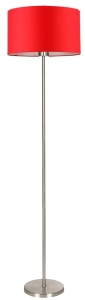 LAMPA PODŁOGOWA  ESTELLA SATYNA 1X60W E27 ABAŻUR CZERWONY