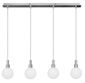 Maldus lampa wisząca chromowy 4x40w g9 klosz biały
