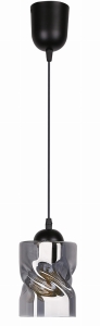 Felis lampa wisząca czarny 1x60w e27 klosz dymiony