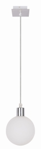 Oden lampa wisząca chromowy 1x40w g9 klosz biały 12cm