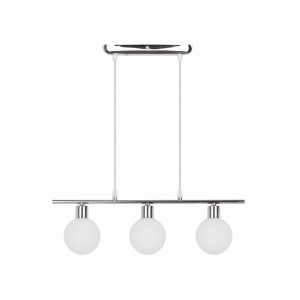 Oden lampa wisząca chromowy 3x40w g9 klosz biały