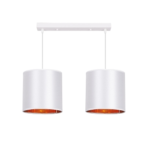 Atlanta lampa wisząca biały 2x40w e27 abażur biały