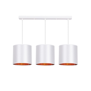 atlanta lampa wisząca biały 3x40w e27 abażur biały