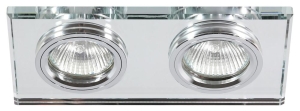 SS-21 CH/TR MR16 DUAL 2X50W CHROM OPR. STROP. STAŁA PROSTOKĄT SZKŁO TRANSPARENTNE