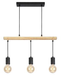 IZZY LAMPA WISZĄCA 3X60W E27 CZARNY