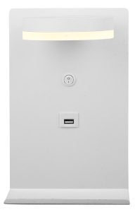 COMPACT LAMPA KINKIET 4W LED BIAŁY + ŁADOWARKA USB