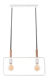 FRAME LAMPA WISZĄCA 2X60W E27 BIAŁY