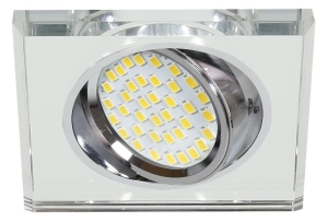 SSU-13 CH/WH MR16 CHROM  oczko sufitowe  lampa sufitowa  KWADRATOWA   SZKŁO BEZBARWNE
