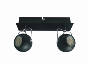 LISTWA TONY 2X3W LED GU10 CZARNY MATOWY