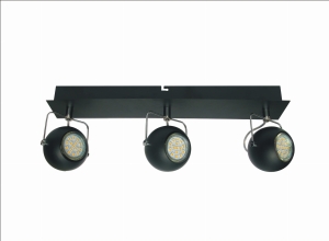 LISTWA TONY 3X3W LED GU10 CZARNY MATOWY